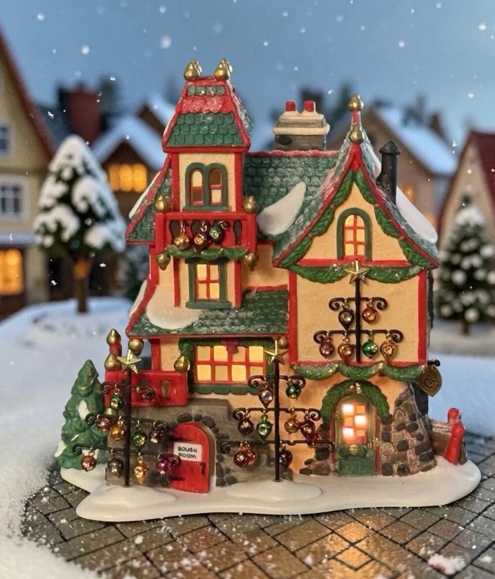 Vintage 1997 Dept 56 “Glass Ornament Works” North Pole Series Christmas Village
